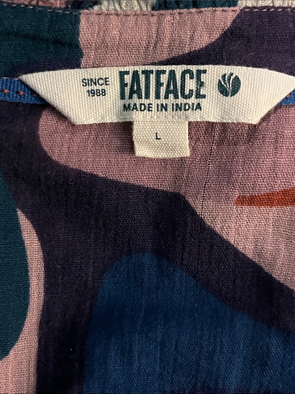 FatFace Oversized Abstract Cotton Blouse L